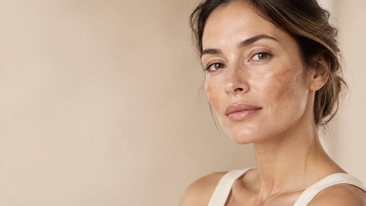 Kvinna med melasma på kinden